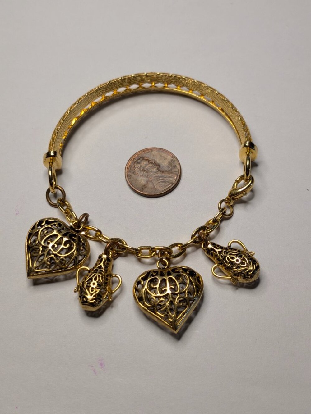 Monet Bolero Gold Tone Charm Bracelet 1962